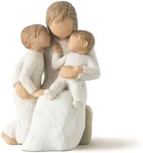 Willow Tree. Figura de madre con dos hijos. Figura decorativa para regalar en el Día de la Madre.