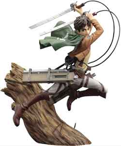 Eren Jaeger en el cuerpo de Exploradores de Ataque a los Titanes. Figura anime de 23cm. Xyzleo, en Amazon.