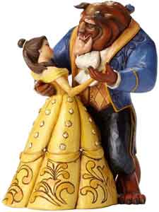 Figura de Bella y Bestia bailando. Figura coleccionable de Jim Shore. Figura decorativa Disney.