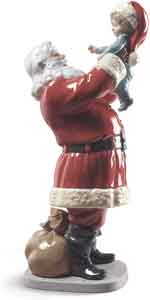 Figura de Papa Noel. Figura de porcelana de Lladró. Figuras decorativas.