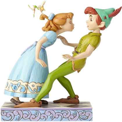Wendy y Peter Pan. Figura coleccionable de Jim Shore, de la colección Disney Traditions.
